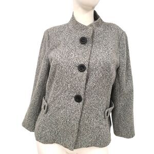 Dressbarn Gray Tweed Blazer size Small Jacket Coat